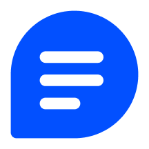 icon-park-solid_message A blue circle with three lines on it.